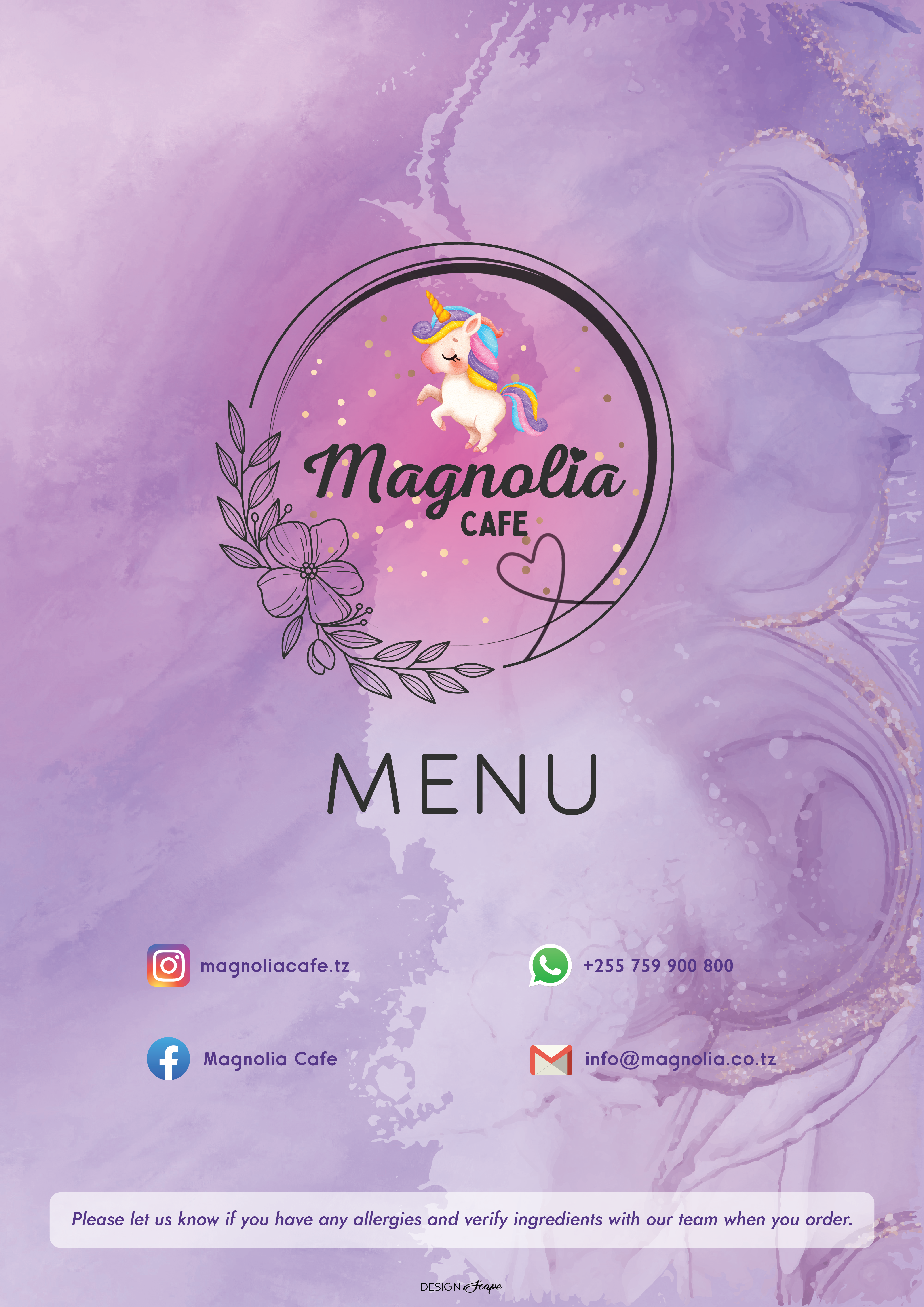 Magnolia Cafe Menu Cover